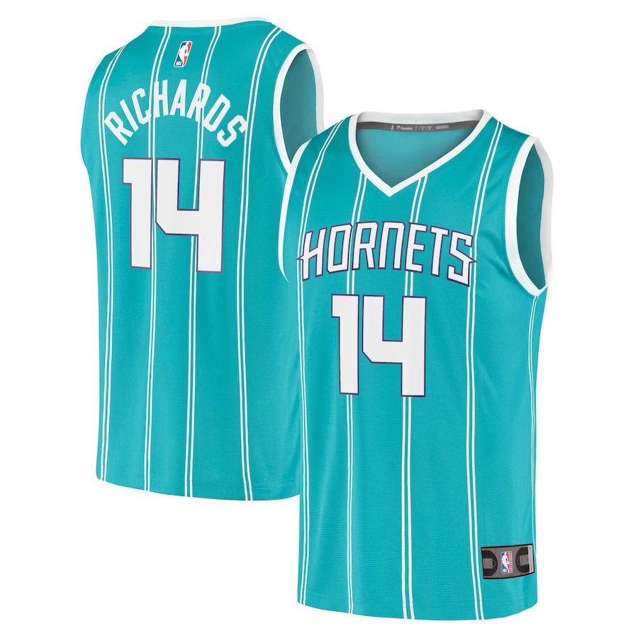 Men Charlotte Hornets #14 Nick Richards Fanatics Branded Teal Fast Break Replica NBA Jersey->charlotte hornets->NBA Jersey